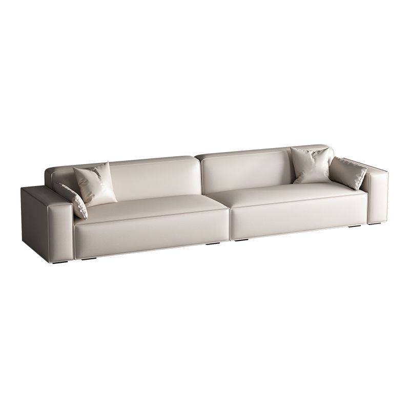 Faux Leather Modern Standard Sofa 37"W Square Arm Sofa Sofa Living Room