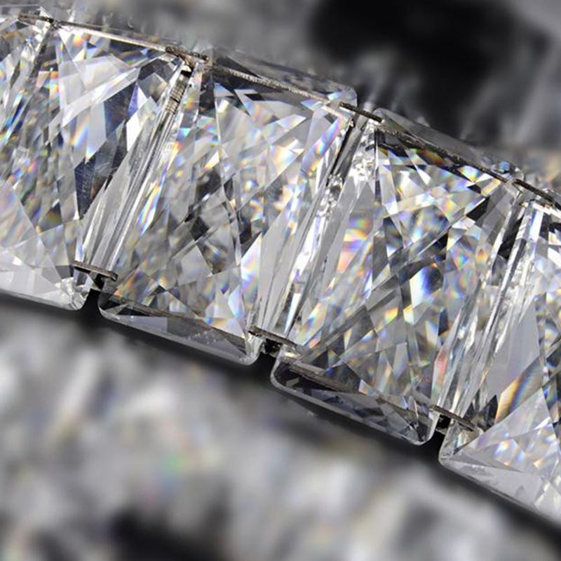 Circle Bedroom Flush Mount Lighting Crystal LED Contemporary Flush Light in Chrome, Warm/White Light