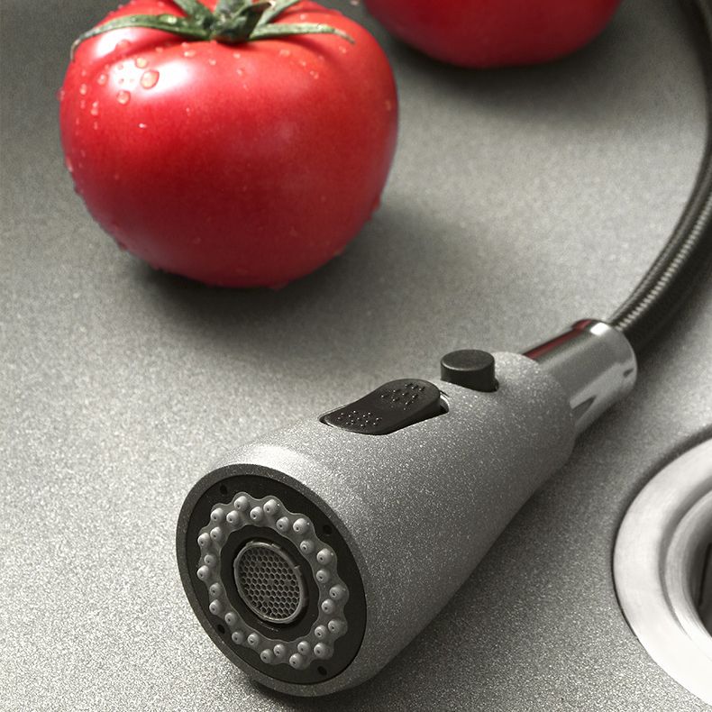 Modern Kitchen Sink Rectangular Grey Faucet Pull-out Anti-spill Sink