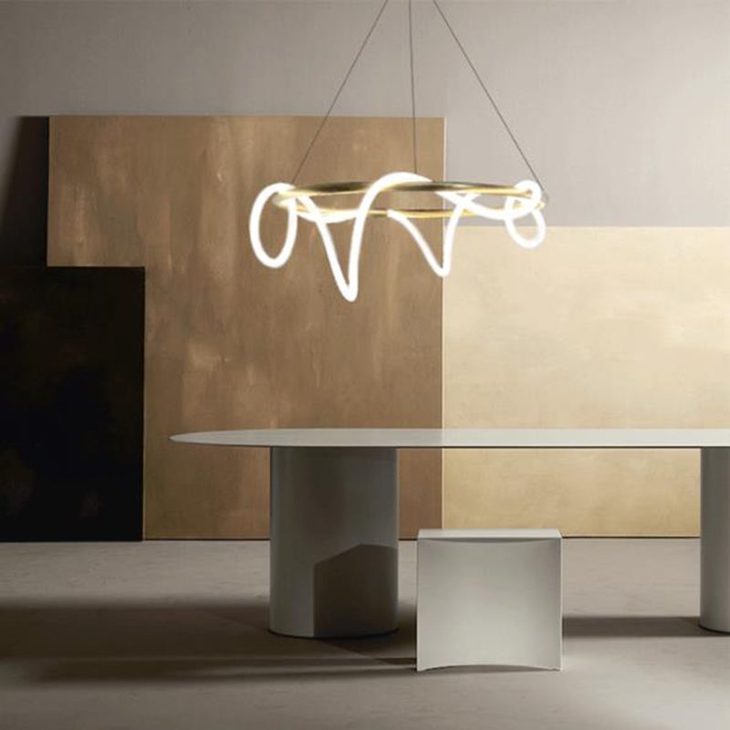 Lampadario a LED a LED a LED GOLD Minimalista acrilico appeso a soffitto per soggiorno