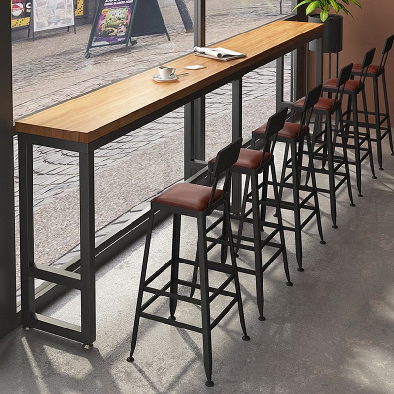 Industrial Style Pub Table Bar Height Solid Wood Rectangle Bar Table for Indoor