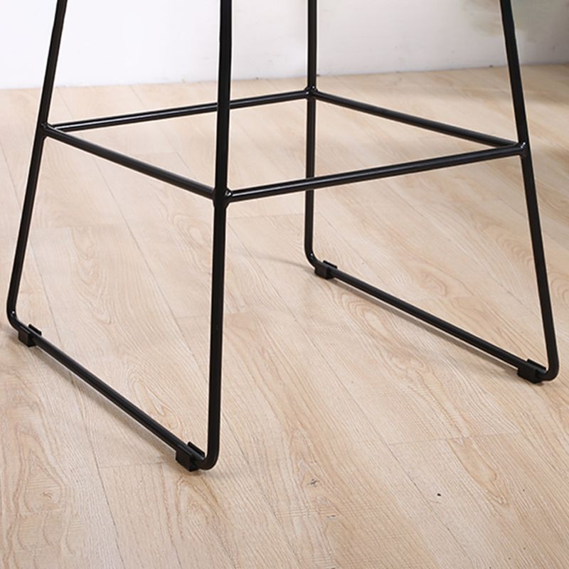 Contemporary Metal Barstool Fabric Counter Stool in Matte Finish for Indoor