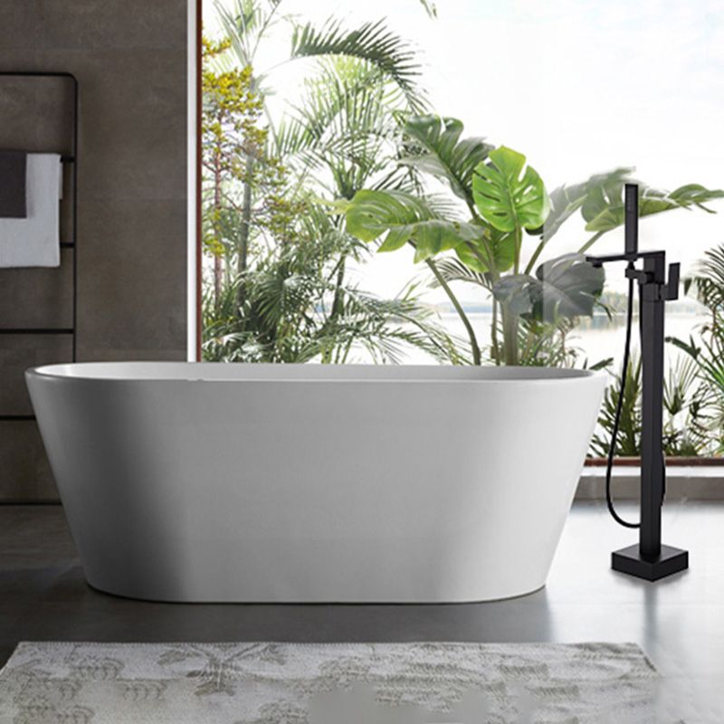 Modern Floor Mounted Freestanding Faucet 1-Handle Fixed Bath Filler Trim