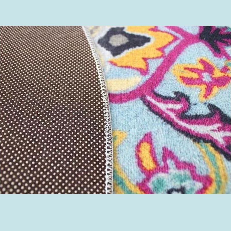 Runde mehrfarbige traditionelle Indoor-Teppiche Polyester Blumenmuster Teppich nicht rutschfestem Innenteppich für Wohnzimmer