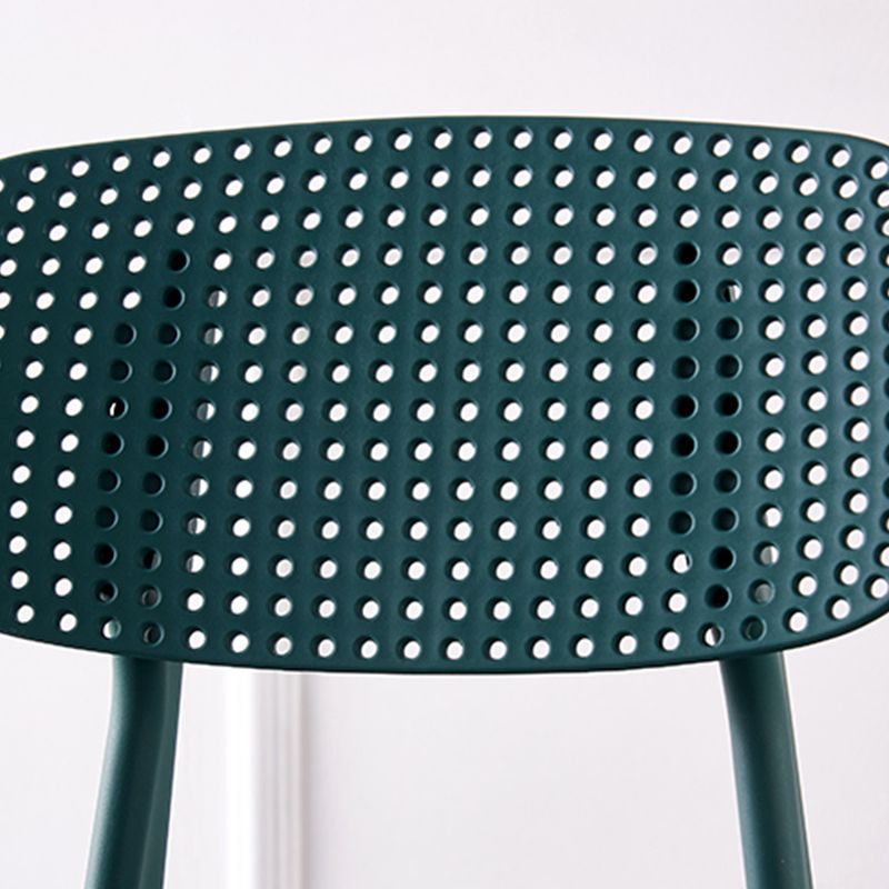 Sillas de comedor escandinavas sin brazos Silla auxiliar de plástico con respaldo abierto (juego de 4)