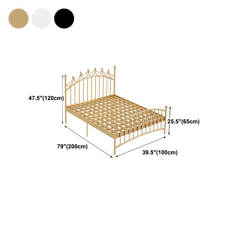 Glam Metallic Standard Bed with Arched Open-Frame Headboard