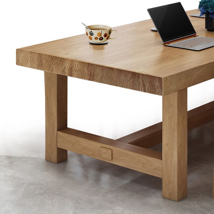 Pine Wood Rectangular Writing Desk Natural Contemporary Desk