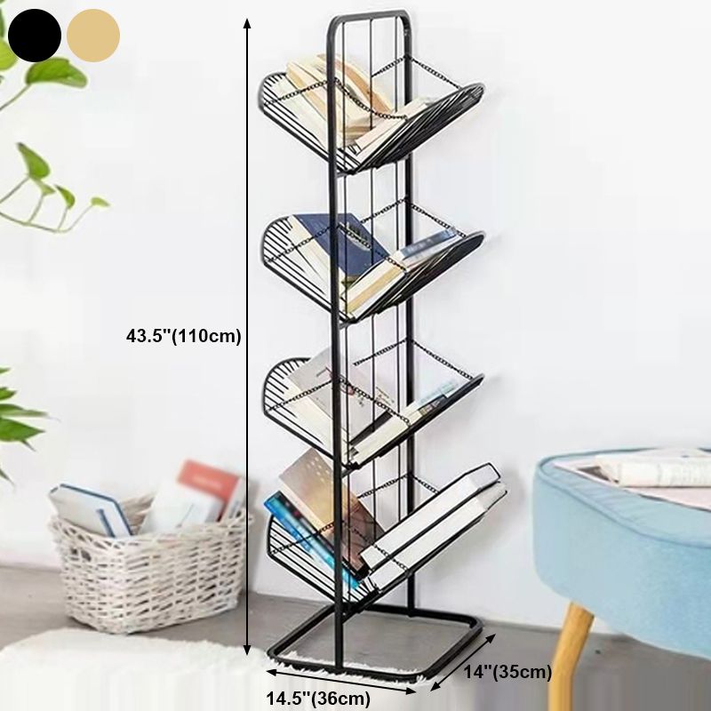 Industrial Geometric Bookcase Metal Book Shelf for Home Office