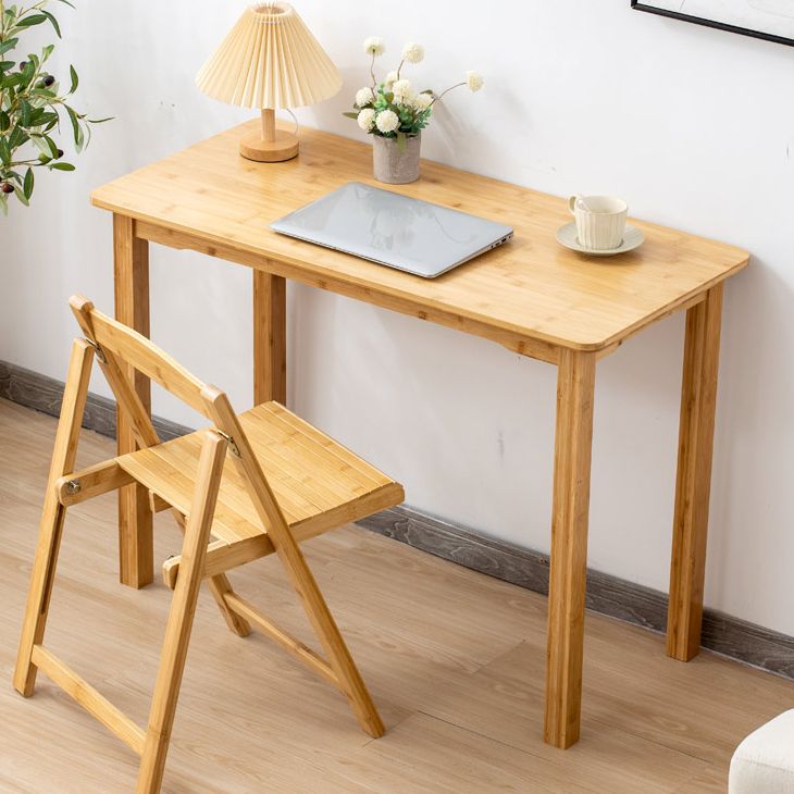 Study Desk Light Wood Desk and Chair Bamboo Home Writing Desk