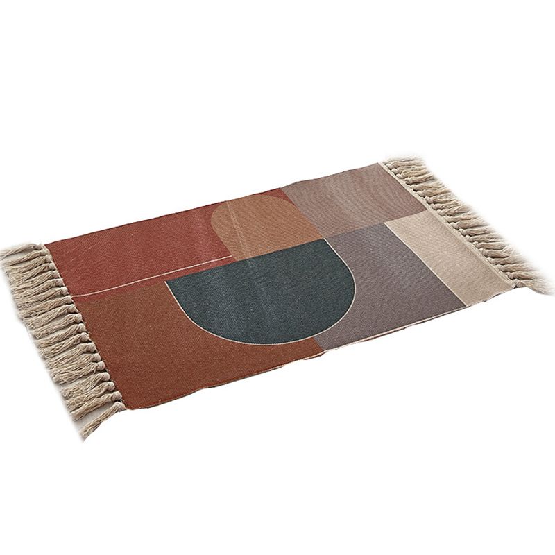 Vintage mehrfarbiger geometrischer Teppich böhmischer Teppichmaschine Waschmaschine für Zuhause