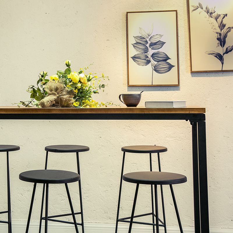 Industrial Rectangle Bar Table Set 1/2/7 Pcs Brown Wooden Bar Table Set