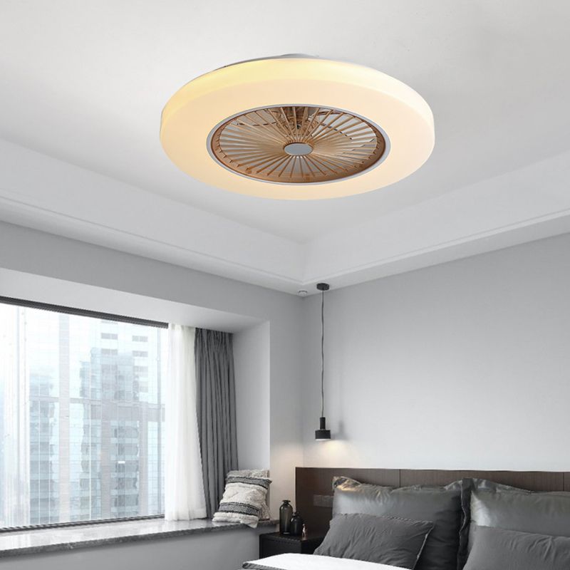 Gerade geschnittene runde Lüfterlampe Einfachheit Acryl-Esszimmer LED Semi Flush Light