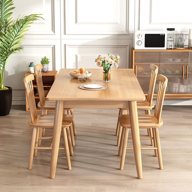Eenvoud rechthoek eettafel eiken vaste houten tafel met 4 poten voor eetkamer