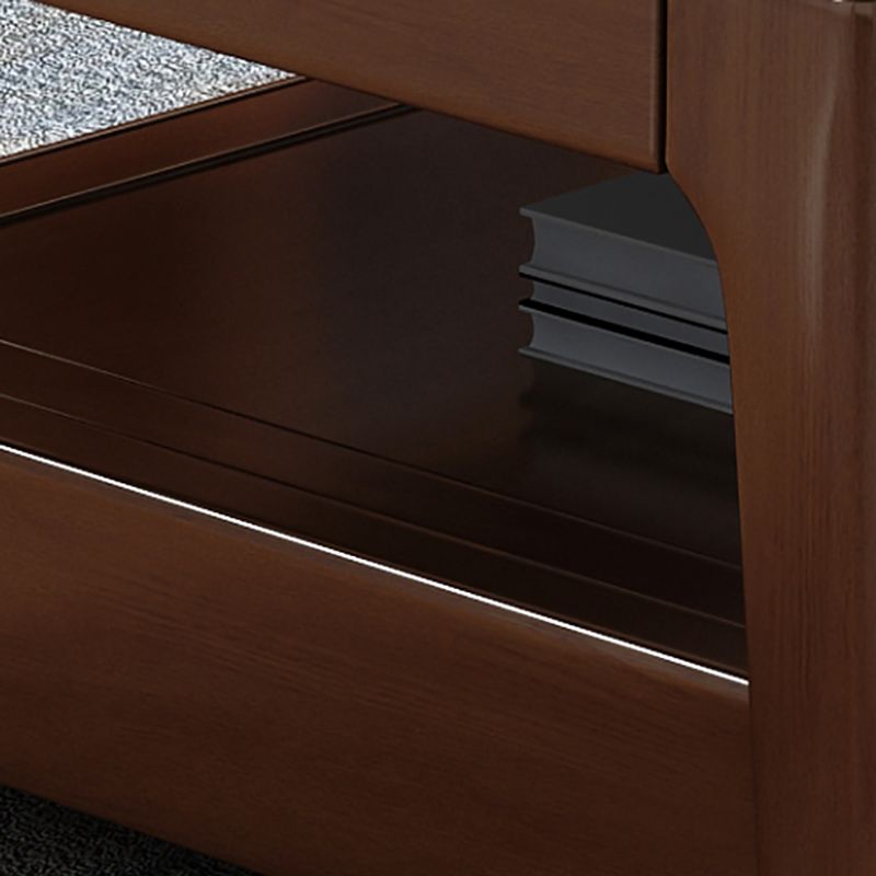 17.72" Tall Contemporary Style Coffee Cocktail Table Wooden Coffee Table