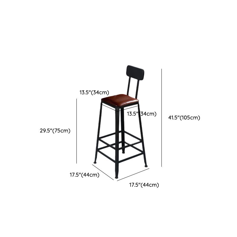 Low Back Dining Stools Contemporary Bar Stools with Metal Base
