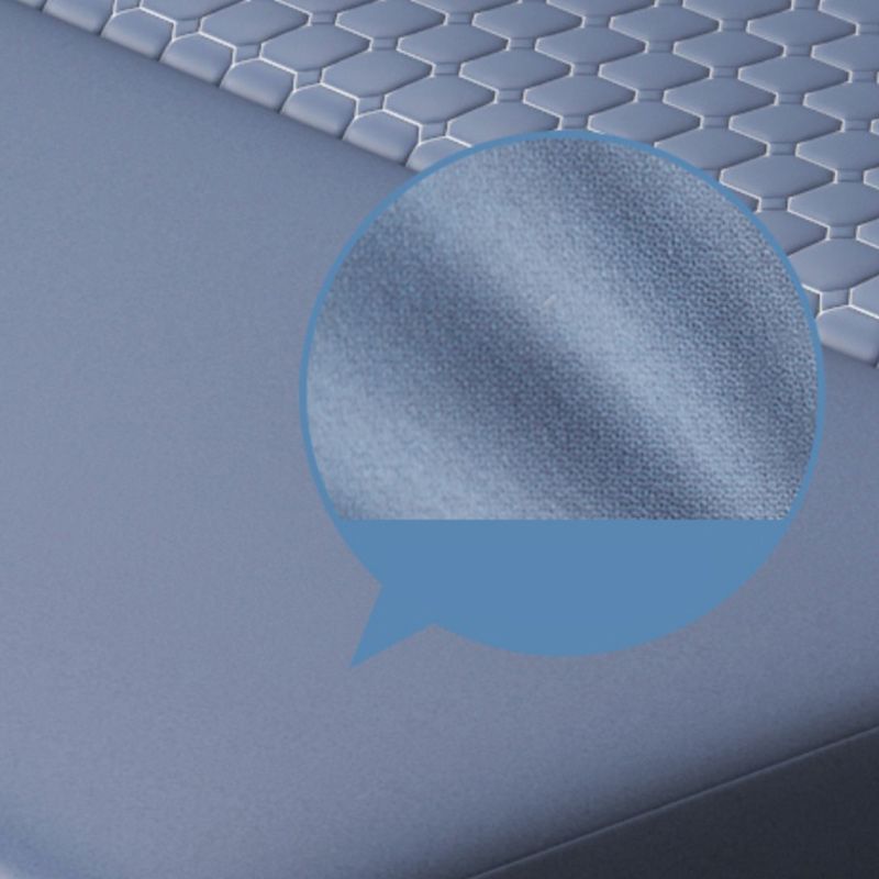 Modern Sofa Bed in Blue Faux Leather Futon And Mattress with Storage