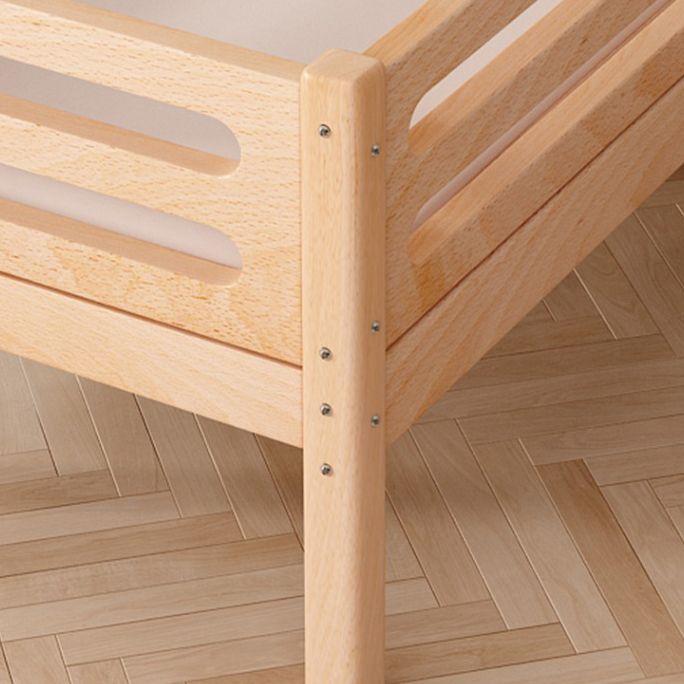 Luxurious Style Solid Wood Nursery Bed in Nature with Guardrail