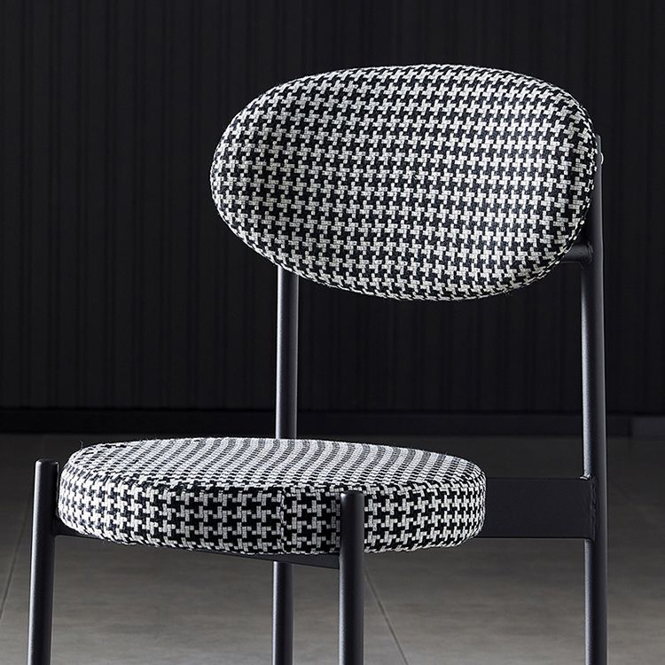 Silla de comedor de cocina estilo Glam, sillas laterales sin brazos de comedor de metal