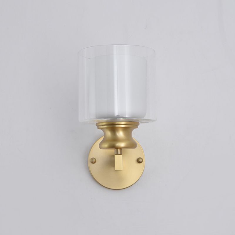 Armed Sconce Contemporary Metal 1 Bulb Brass Wall Mounted Light Fixture for Living Room
