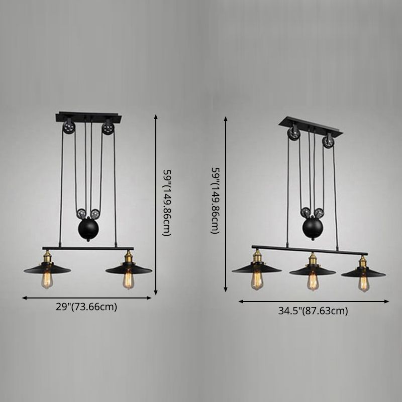 Pulley Metal Island Pendant Chandelier Industrial Dining Room Island Light Fixtures