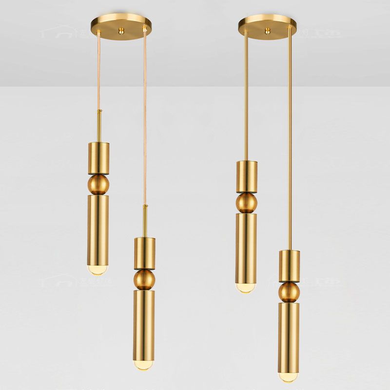 1/2 Lights Hanging Light in Gold Contemporary Pendant Lighting for Bedroom
