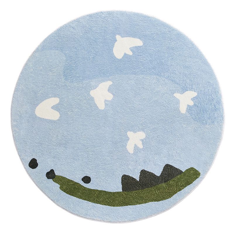 Green Contemporary Carpet Polyester Color Block Carpet Washable Carpet for Drawing Room