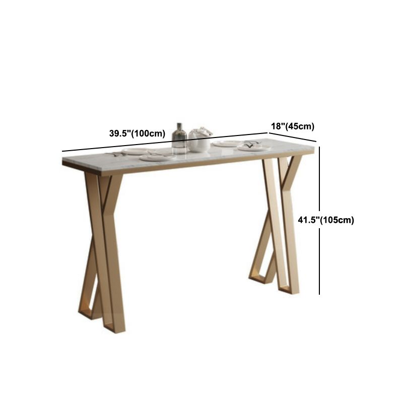 1/5 Pieces Glam Bar Table Set Rectangle Bistro Set with White Faux Marble Top