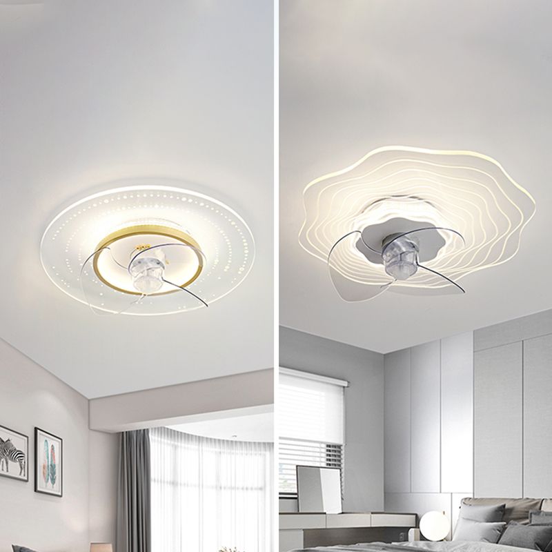 Metal Ceiling Fan Lamp Simplicity Style LED Ceiling Light Fixture