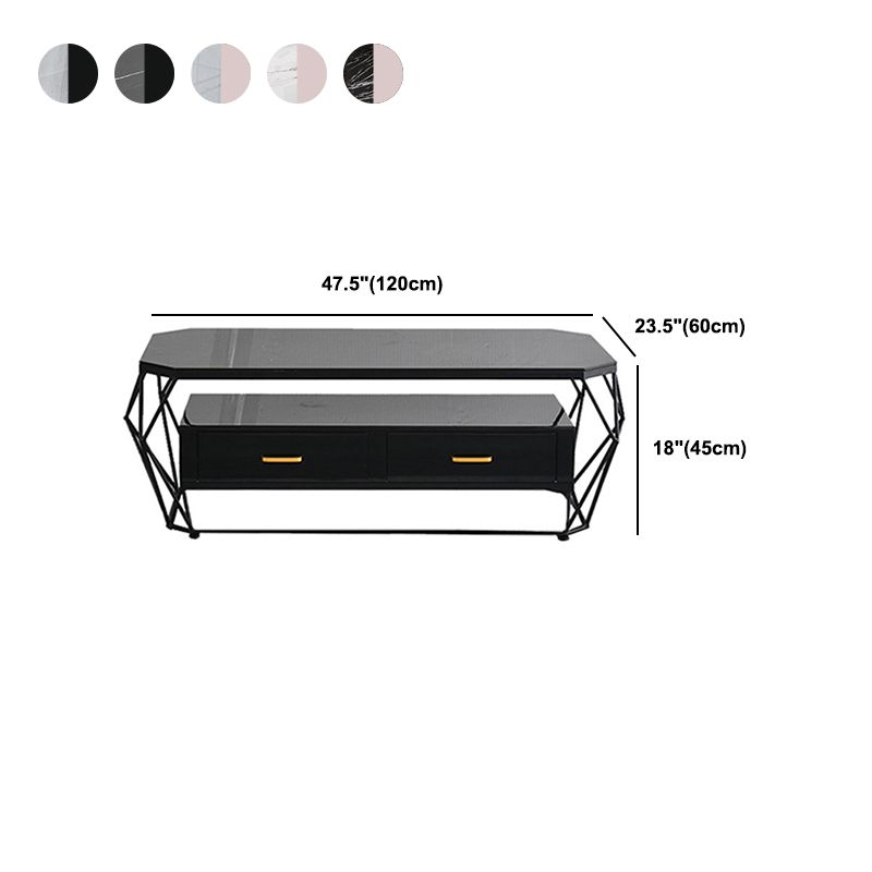 Contemporary Coffee Table with 2 Drawers Single Frame Coffee Table