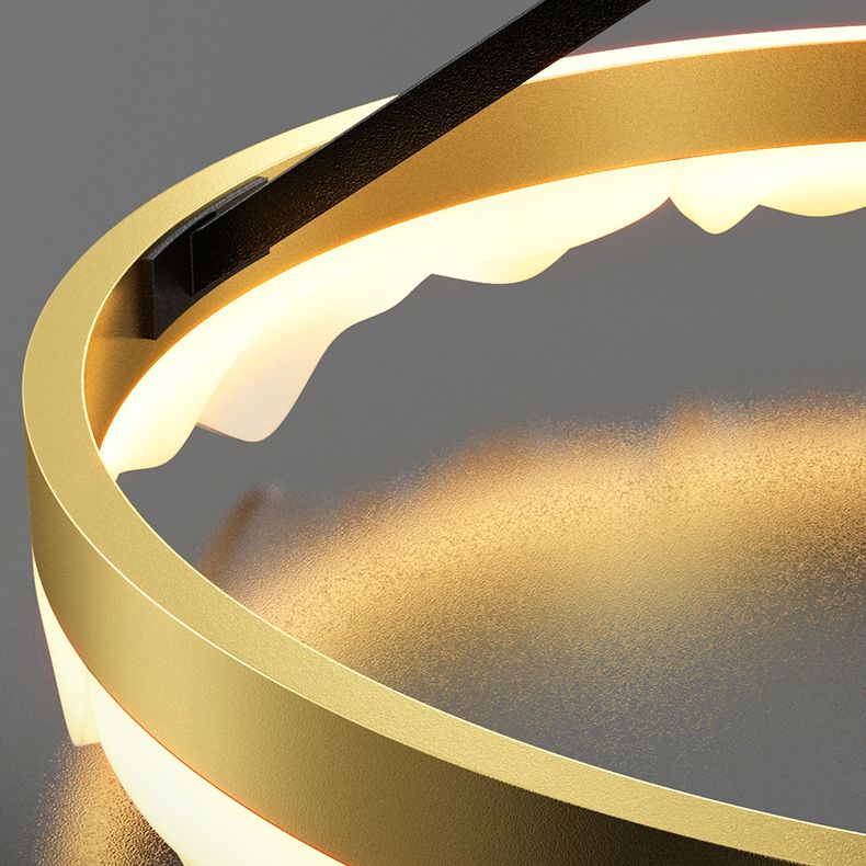 Contemporary Circle Flush Light Fixture Metal 1 Light Flushmount Lighting