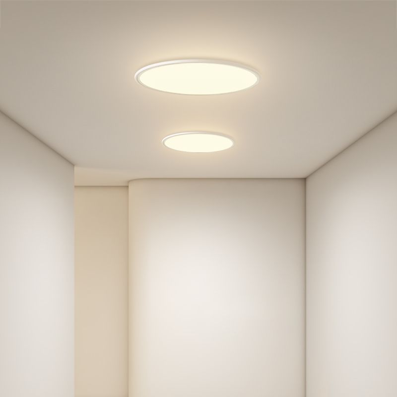 Modern Simplicity LED Ceiling Light Lacquered Aluminium Circular Flush Mount with Acrylic Shade