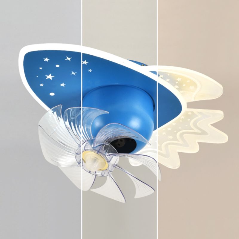 Cartoon LED Plafond lampe à fans à 360 degrés Rotatif pour enfants SEMI SEMI MOUR MONT