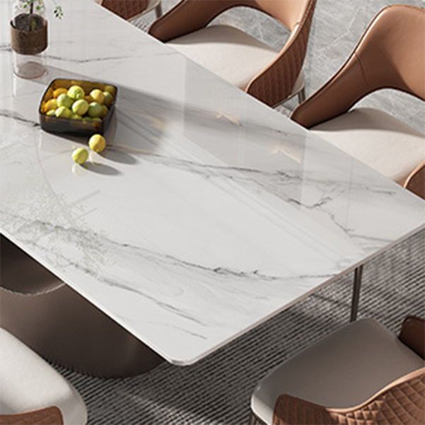 Luxury Sintered Stone Dining Set Rectangle 1/4/5/7/9 Pieces Dining Room Table Set