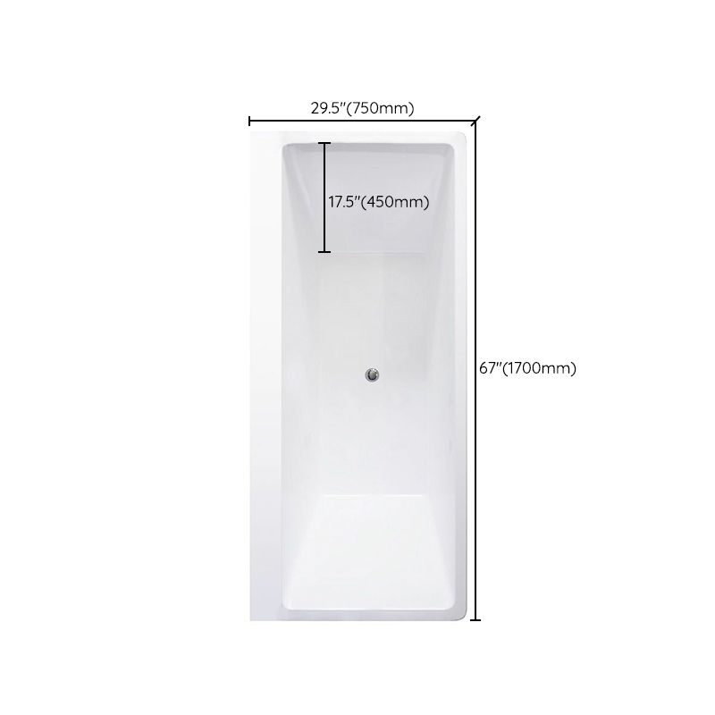 Contemporary Rectangle Drop-in Bathtub Acrylic Soaking/Whirlpool Bathtub