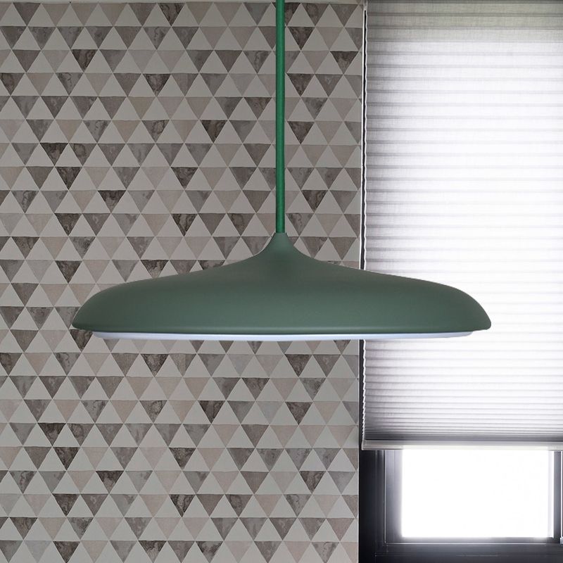 Scheibendecke Anhänger Licht Modernismus Metall 10 "/16" Dia 1 hellweiß/rosa/gelb hängende Lampe in warm/weiß