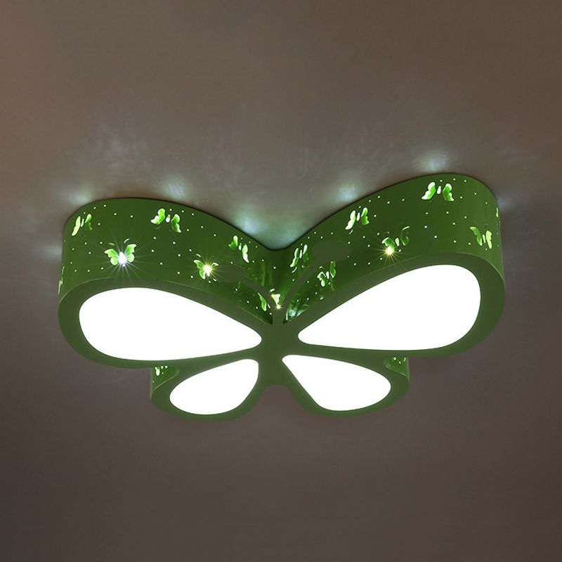 Kleuterschool Geëtst Vlinder Plafond Mount Licht Metaal Cartoon LED Flush Light Fixture