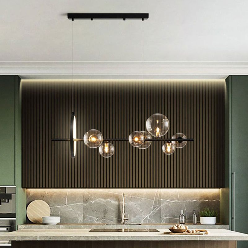 Modern Style Dining Chandelier Lamp Fixture Dining Room Glass Shade Ceiling Hanging Light