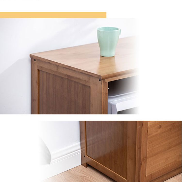 Mid-Century Modern Brown Accent Cabinet with Doors in Solid Wood