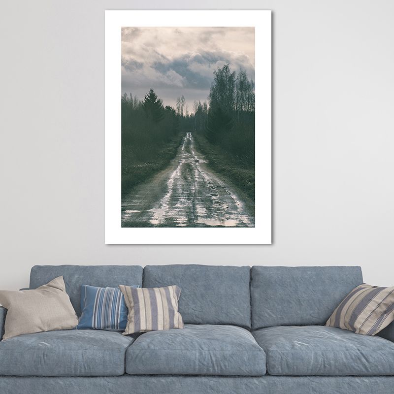 Nature Scenery Mountain Wall Decor Modernism Textured Canvas Wall Art for Living Room
