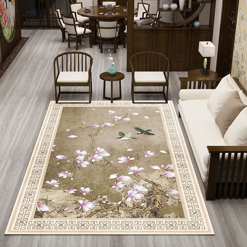 Nostalgie Inktpatroon Tapijt Kleur Gemengd Polyester Tapijt Vlekbestendig Binnentapijt voor Huisdecoratie