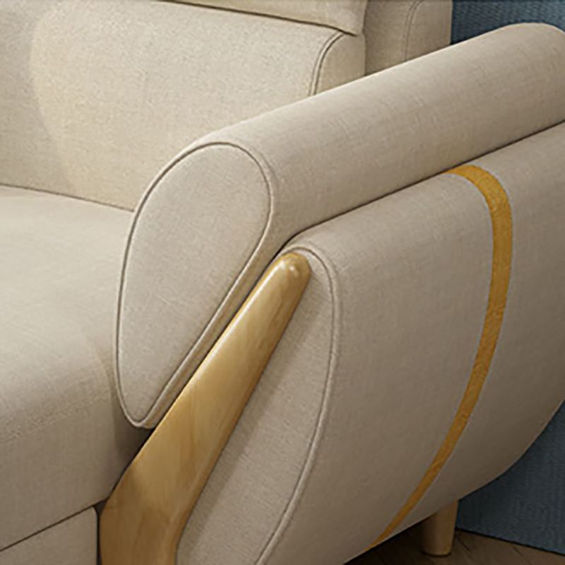 Nordic Stationary Living Room Flared Arm Cushions Sofa Chaise