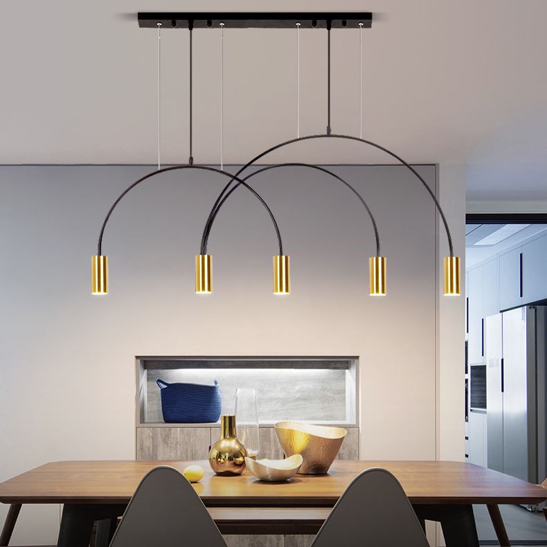 5 Light Kitchen Island Pendant Linear Chandelier Contemporary Island Lighting