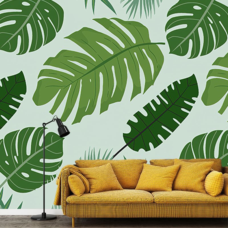 Modern Style Mural Wallpaper Monstera Environment Friendly Bedroom Wall Mural