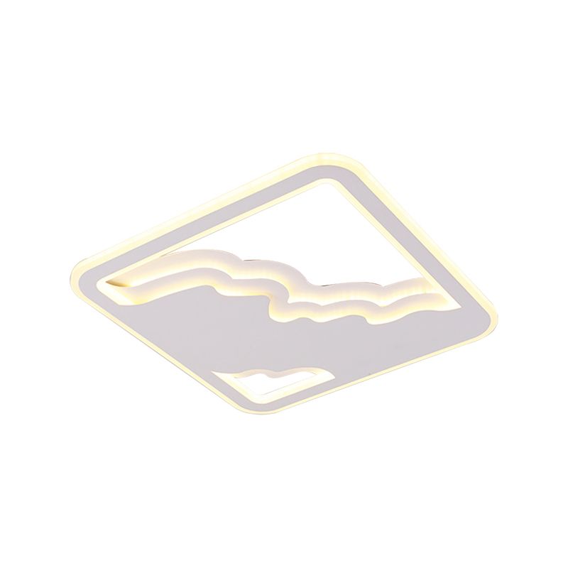 Ultra Dunne Flush Lamp Modernisme Metaal Geïntegreerd Led White Flush Mount Plafond Licht, 19 "/35.5" Wide