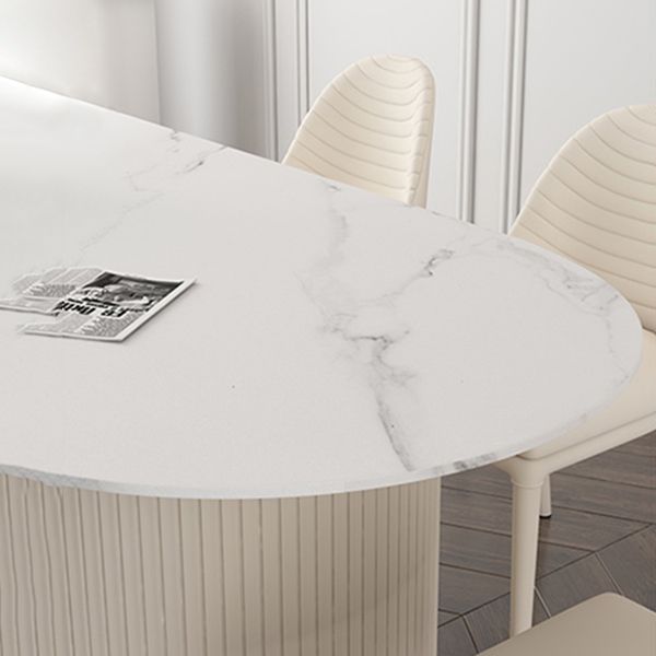 Traditional Luxury Dining Table Oval Dining Table with Double Pedestal Base