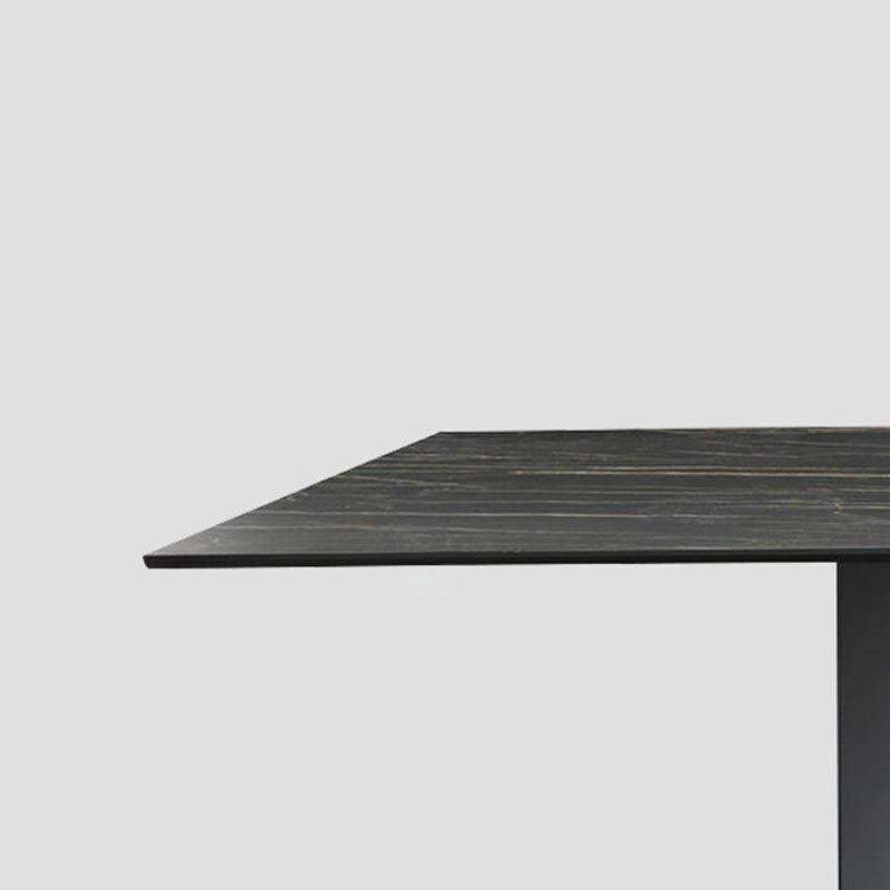 Rectangular Sintered Stone Dining Table Modern Furniture with Steel Base for Home