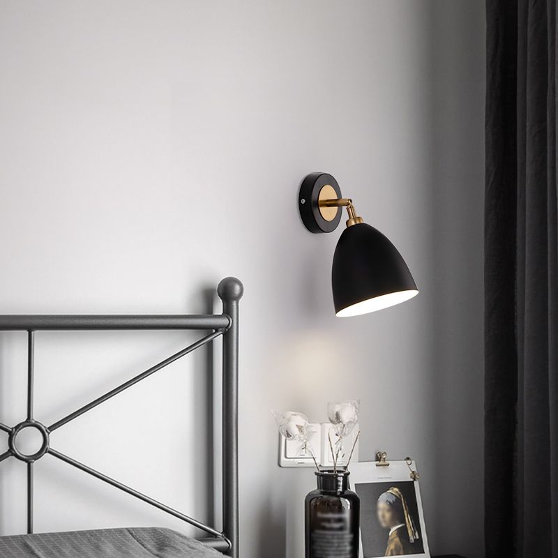 Nordic Style Iron Wall Light Cone Shape Adjustable Wall Lamp for Living Room