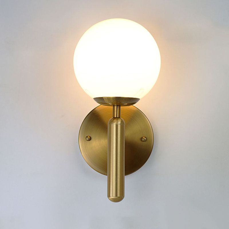 Modern Creative Globe Wall Lamp Wrought Iron Indoor Wall Sconce with Glass Shade