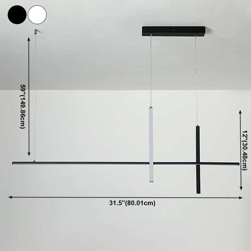 Modern lineair eiland plafondlicht metalen kroonluchter verlichtingsarmaturen met acrylschaduw