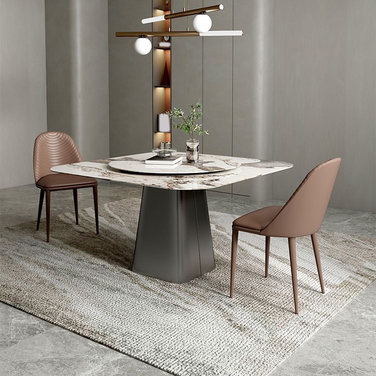 Contemporary Sintered Stone Table Square Table Set 1/3/5 Pieces Dining Set